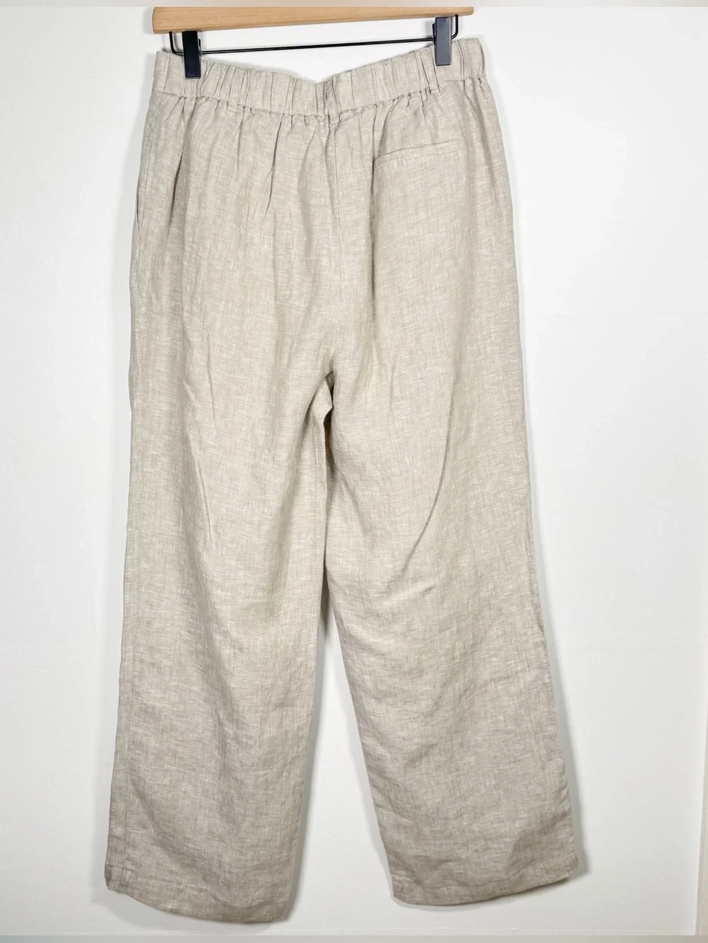 QUINCE Women’s 100% European Linen Pleated Wide Leg Trouser In Flax Sz 8